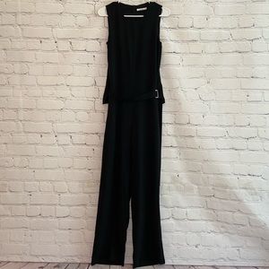 Finoa Black Sleeveless Jumpsuit w/Bronze Buckle